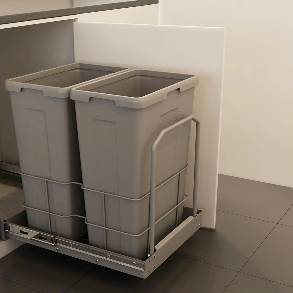 WB-35D-450 70L Pull Out Kitchen Waste Recycling Bin For 450mm