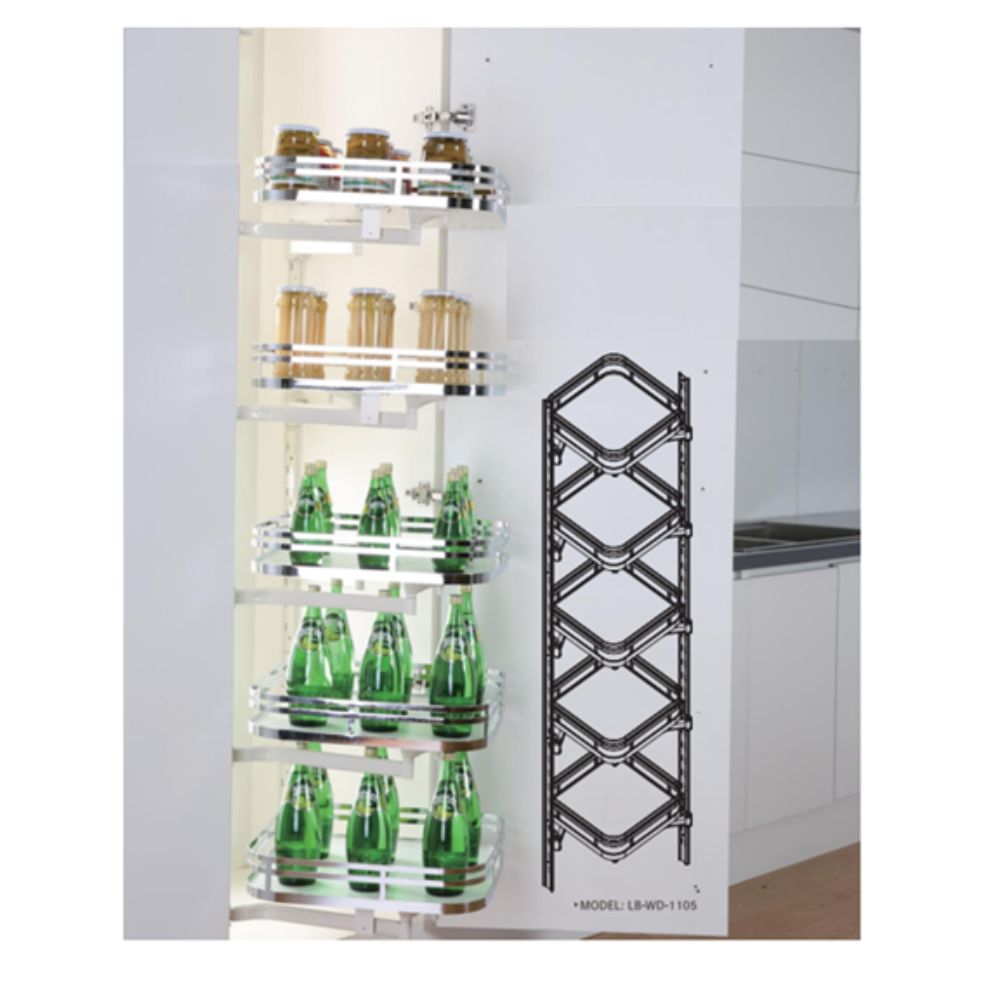 LB-WD-1105 Larder Basket with 5 Layers for 50cm Cabinets